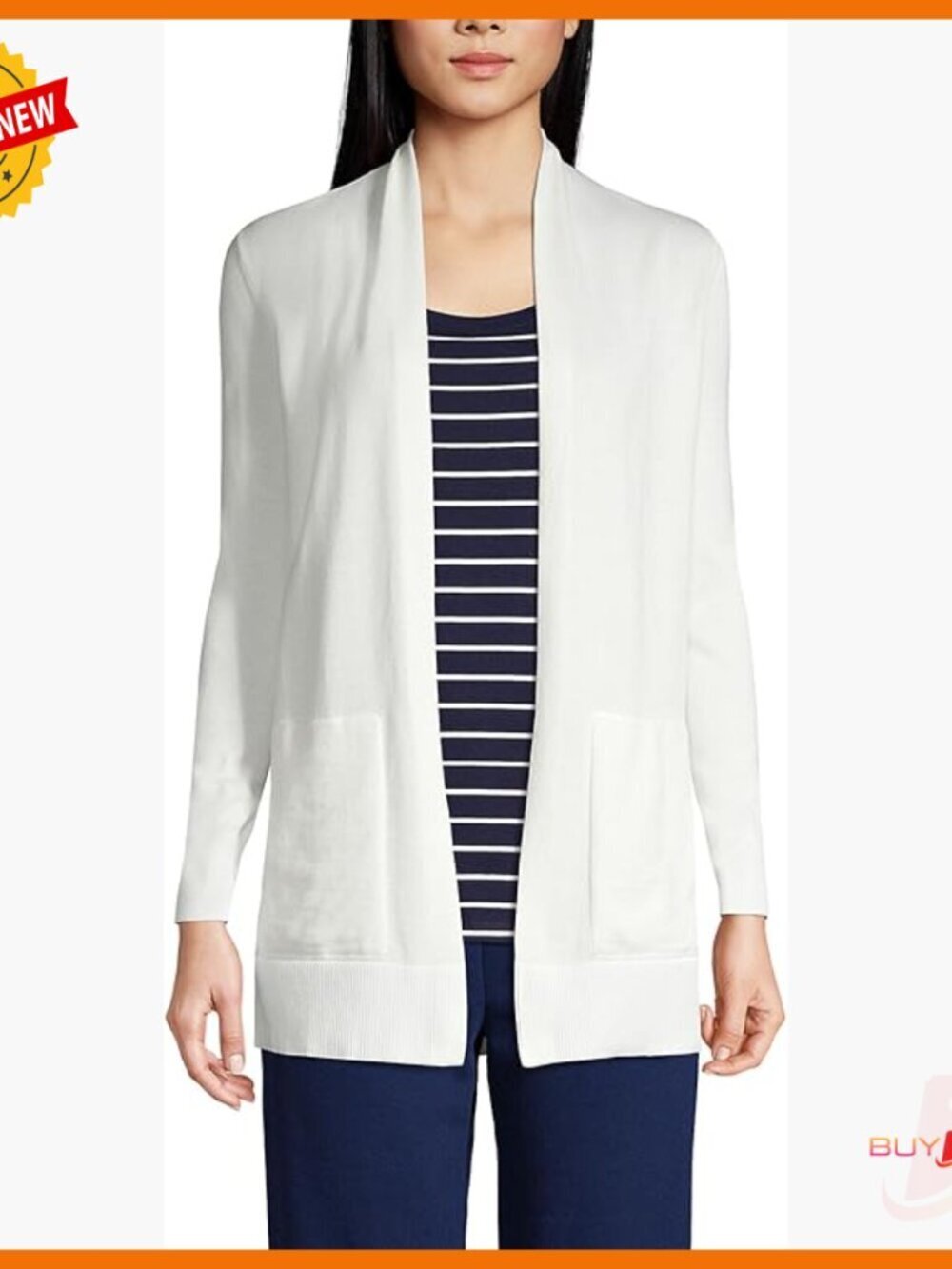 Long Sleeve Open Cardigan Sweater, 100% Cotton, Oversized Fit, Tunic Length